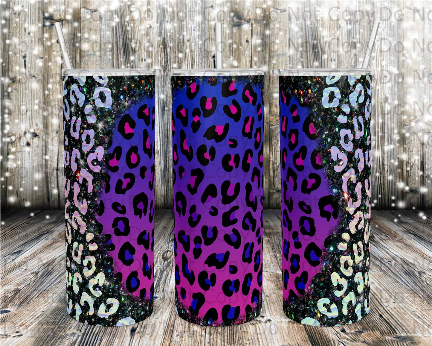 Leopard Iridescent Tumbler Print