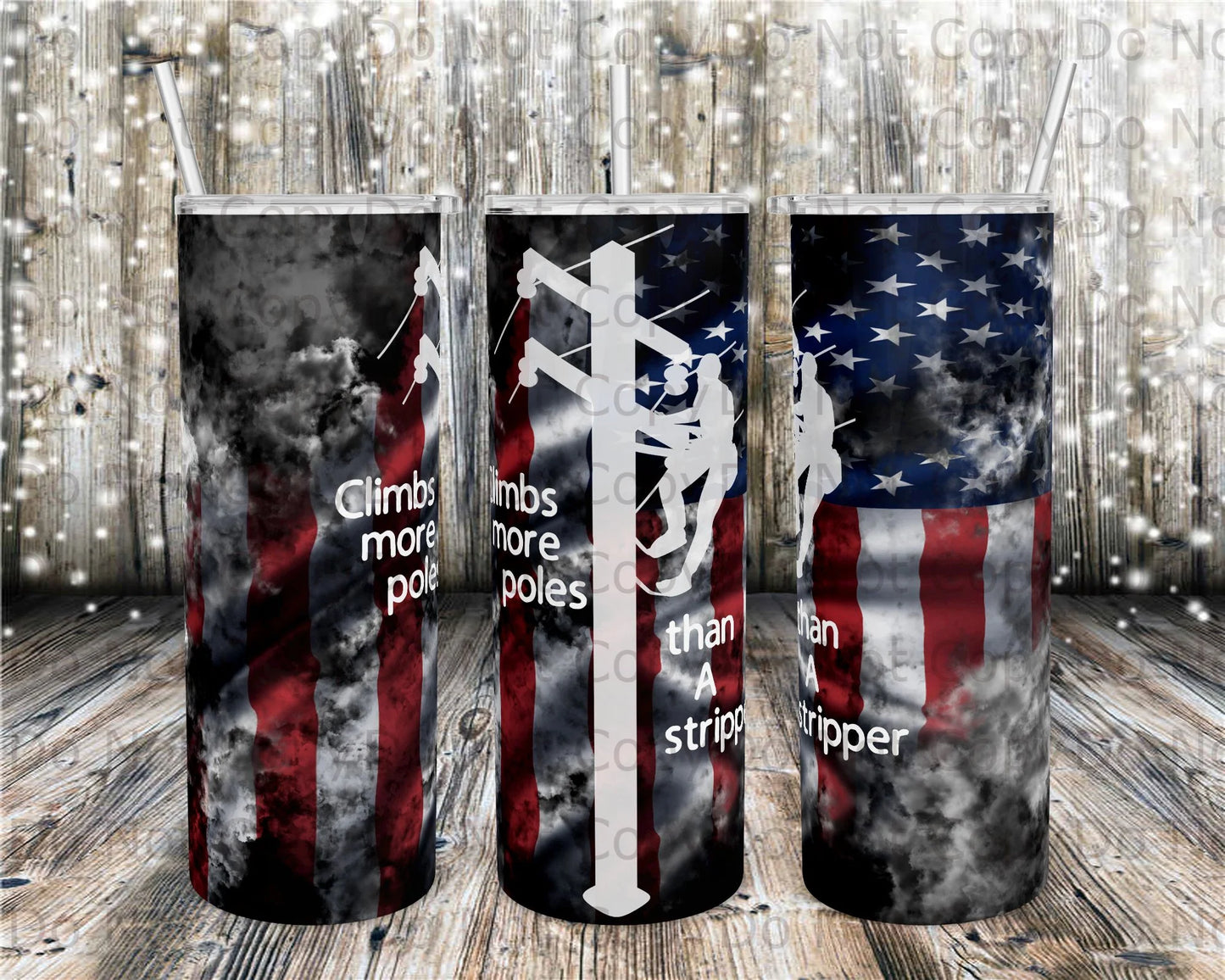 Lineman Pole Tumbler Print