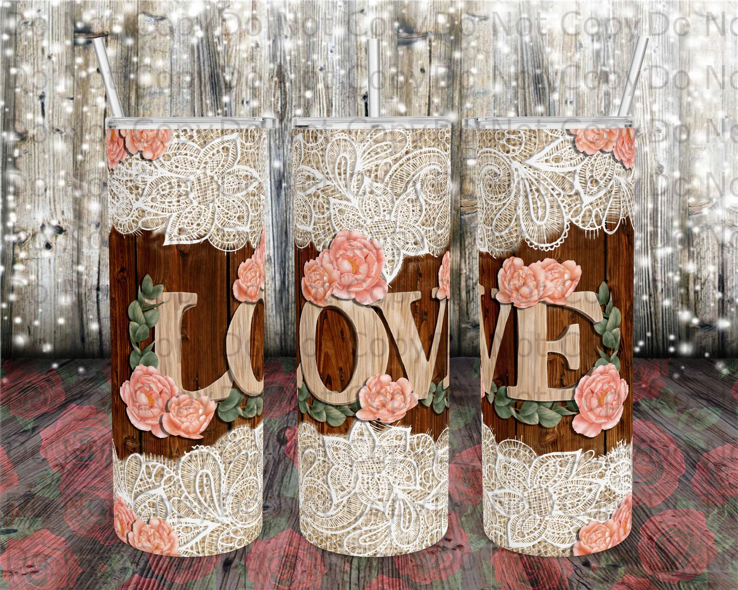 Love Wood Tumbler Print