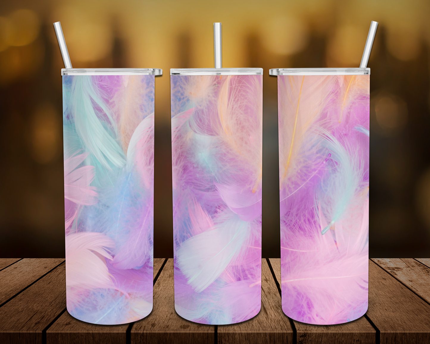 Colorful Feathers Tumbler