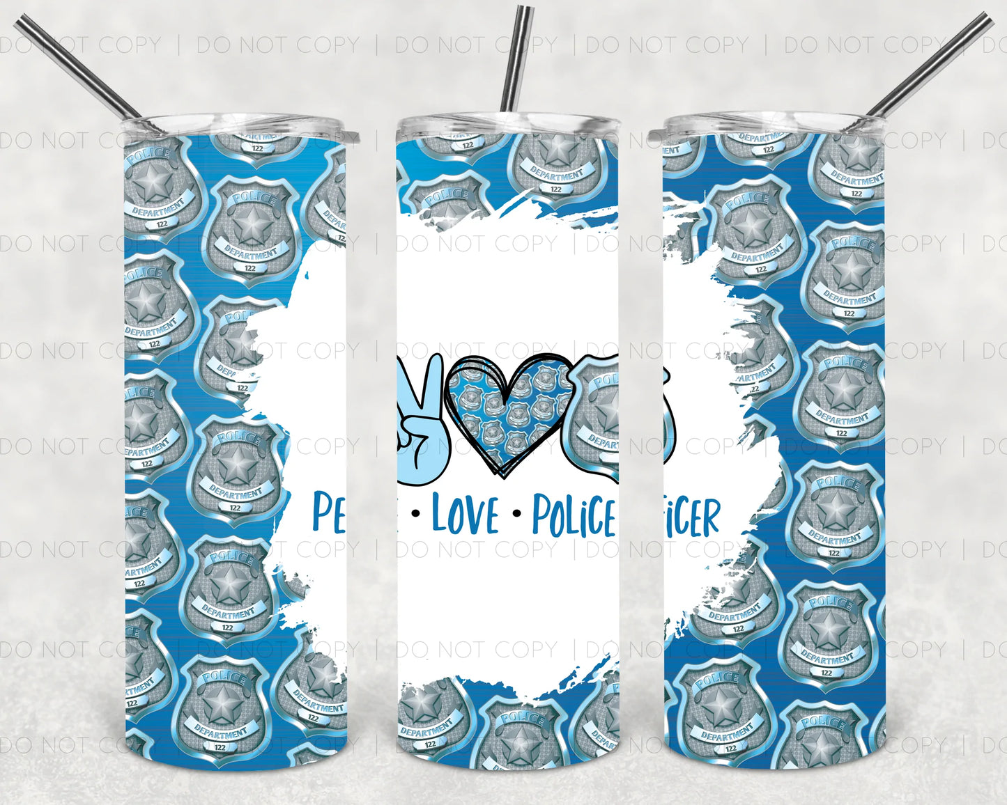 Police Officer Tumbler Print