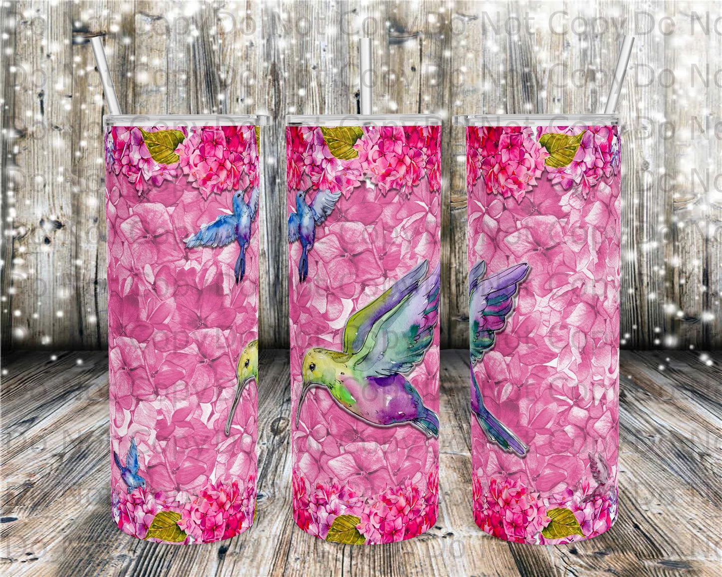Pink Hummingbird Tumbler Print