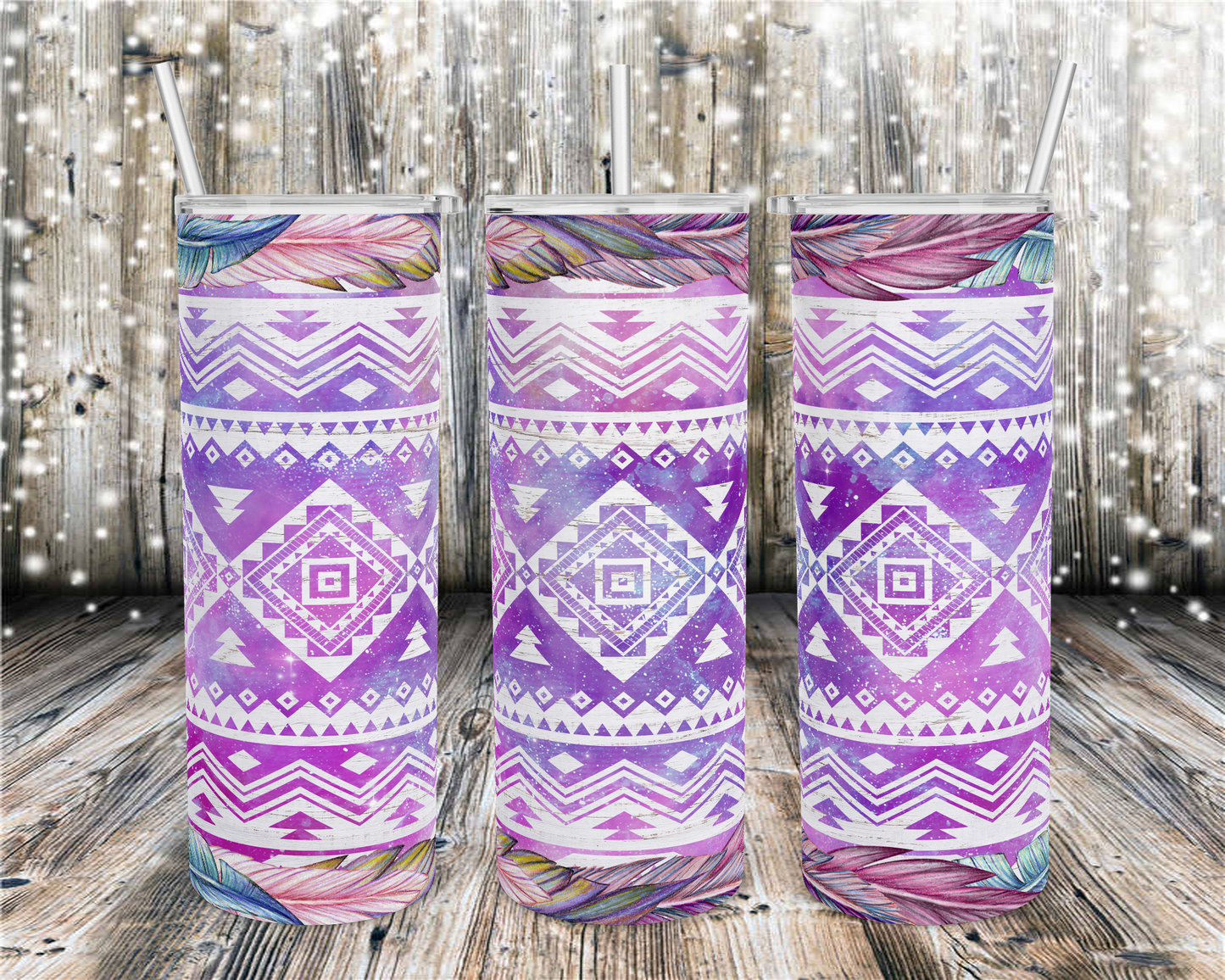 Purple Feather Tumbler Print