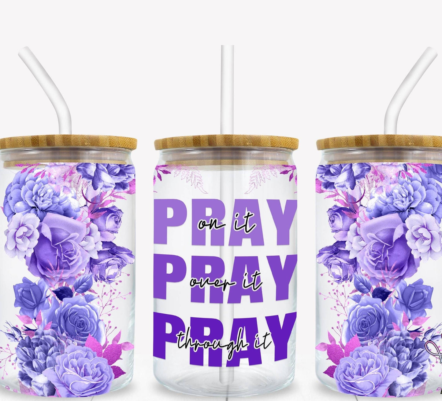 Pray On It Glass tumbler print