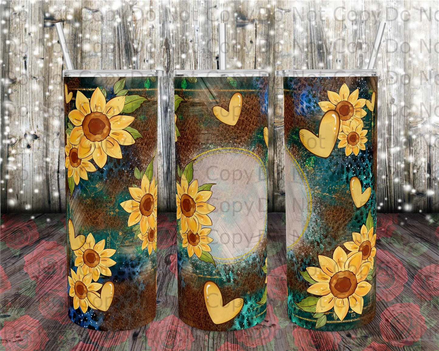 Sunflower Leopard Tumbler Print