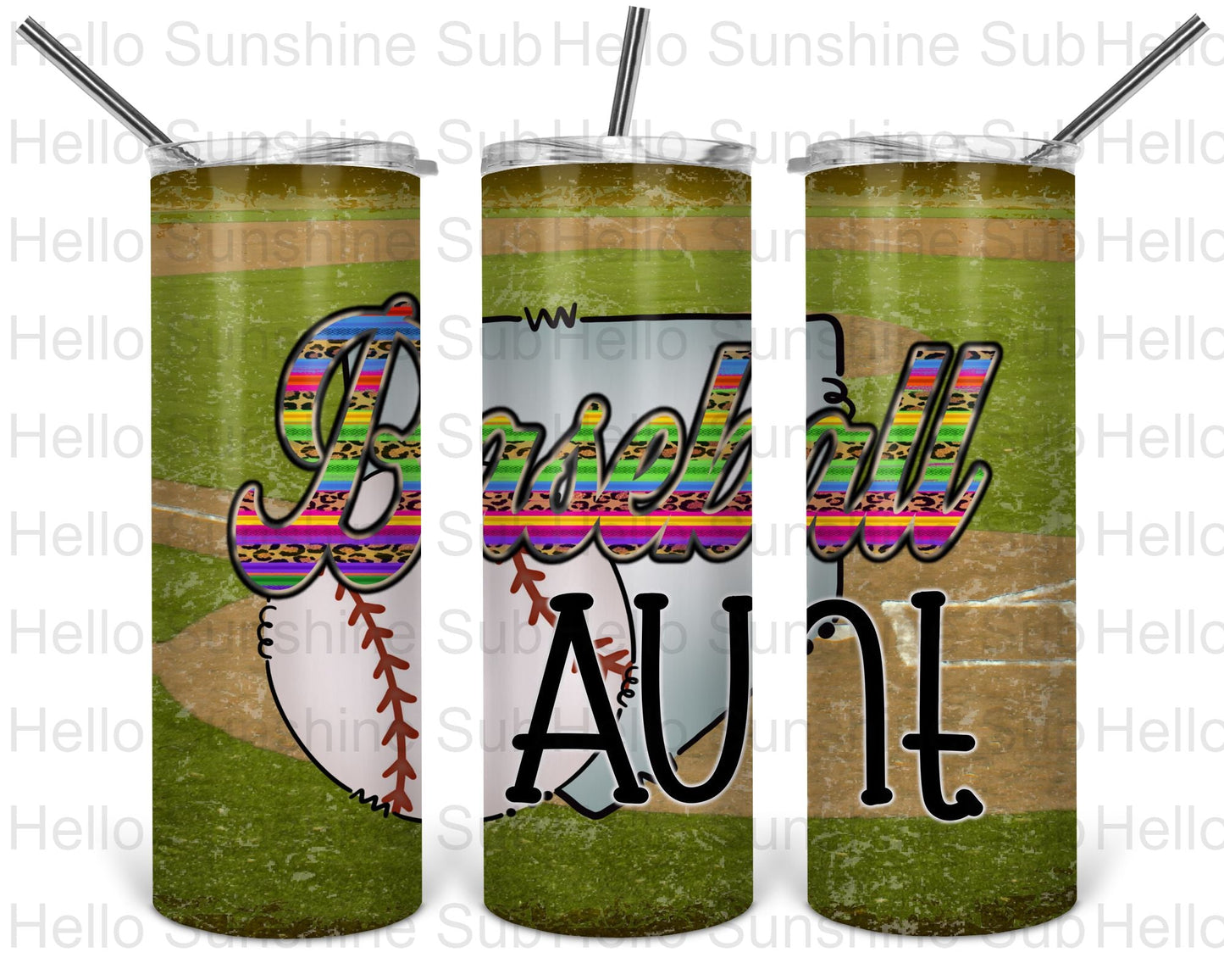 Baseball Aunt Tumbler Print