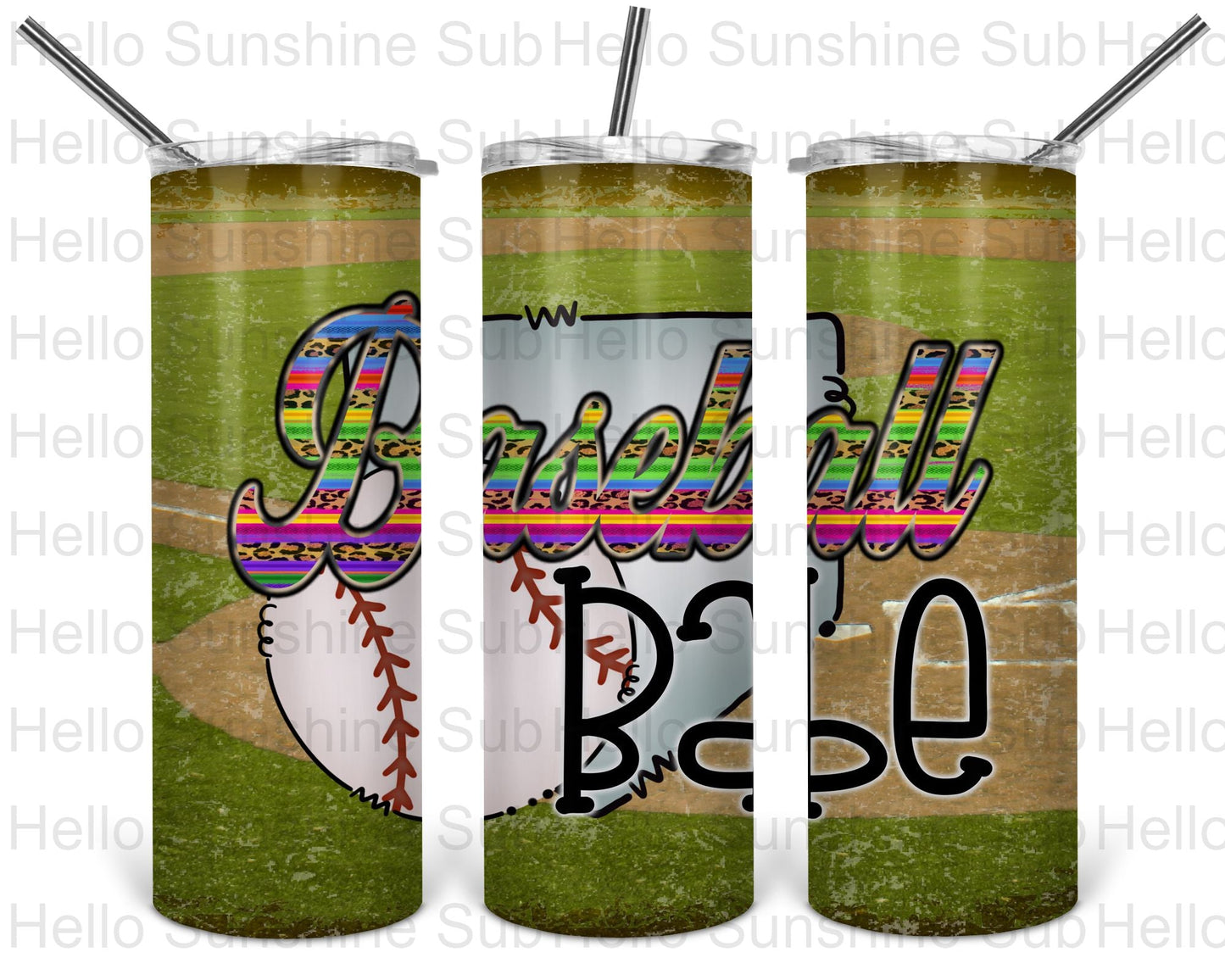 Baseball Babe Serape Tumbler Print