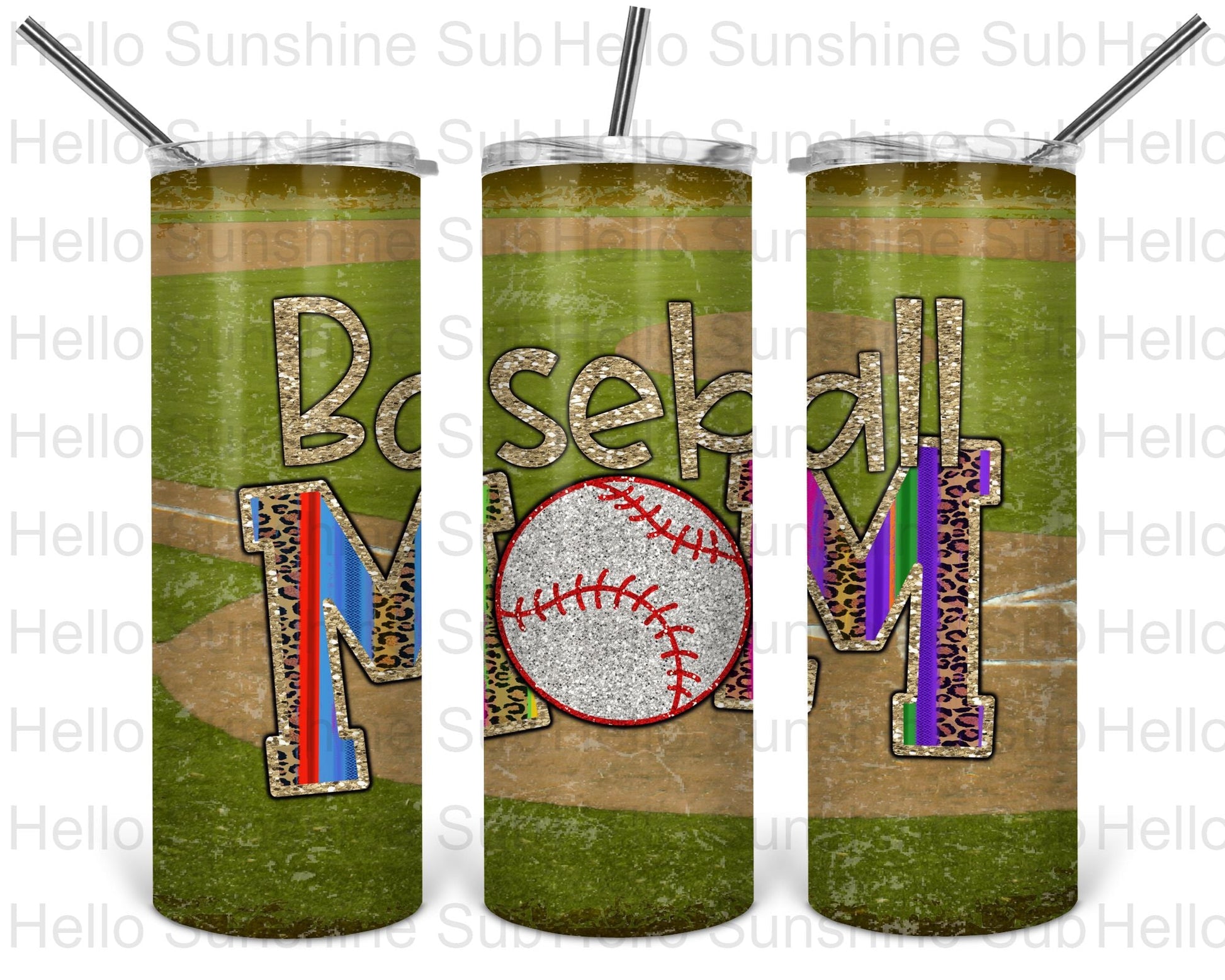 Baseball Mom Serape Tumbler Print