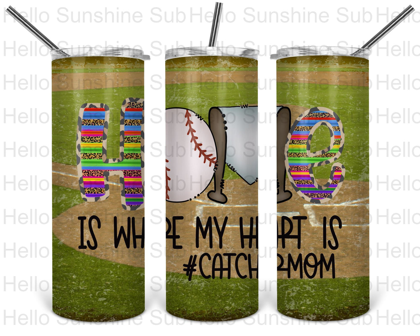 Home-Catcher Mom BB Tumbler Print
