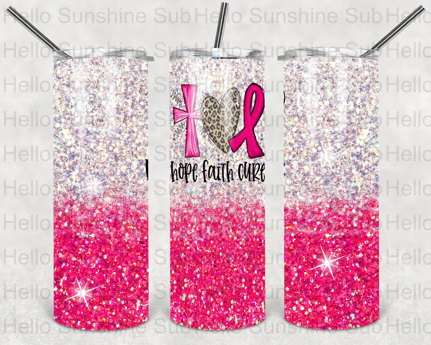 Hope Faith Cure Tumbler Print