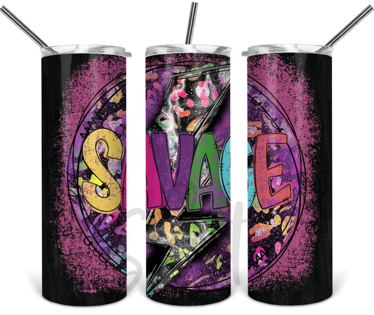 Savage Lightning bolt Tumbler