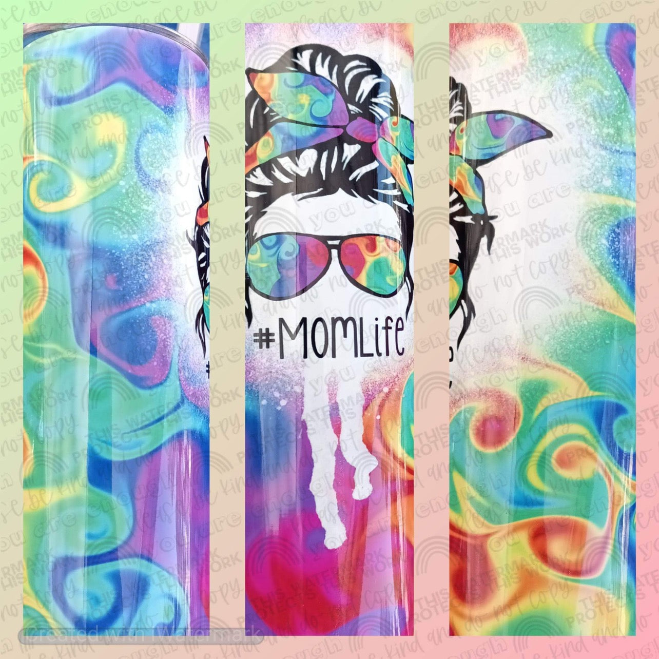 Tiedye #Momlife Tumbler