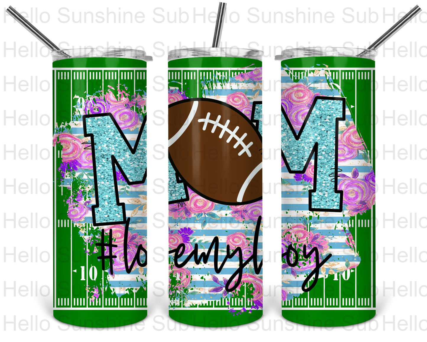 Love my Boy Football Mom Tumbler