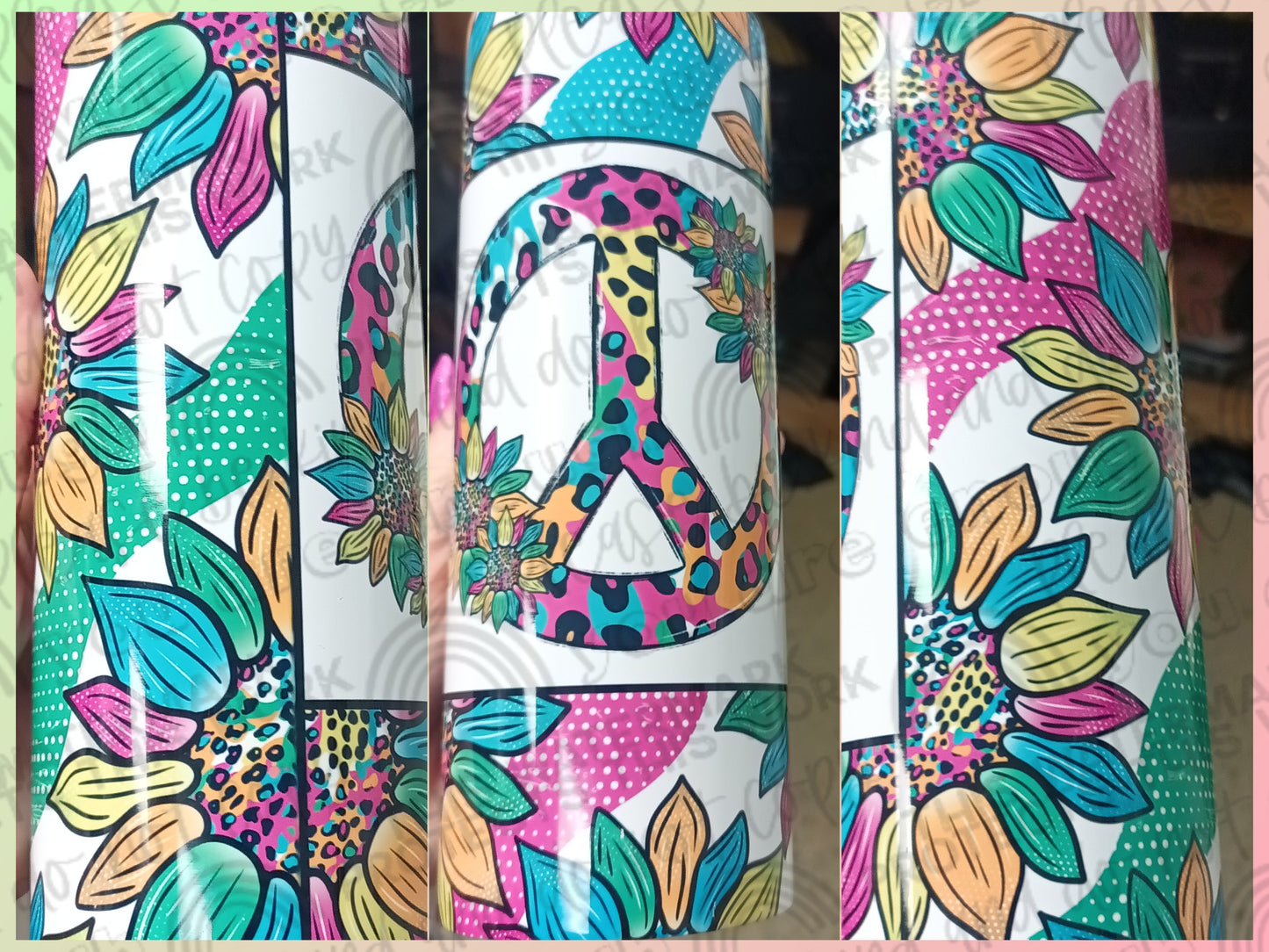 Peace Cheetah Sunflower Tumbler