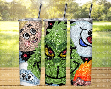 Glitter Christmas Characters Tumbler
