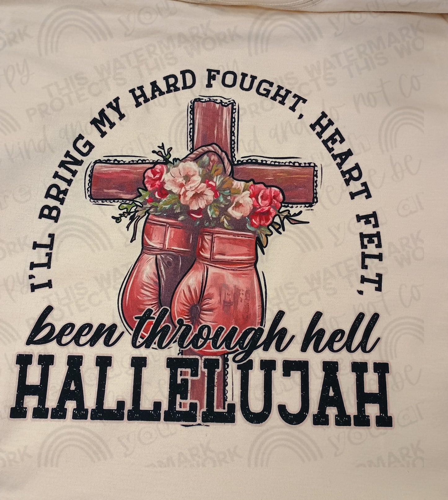 Hard Fought Hallelujah Tee or Crew Front & Back