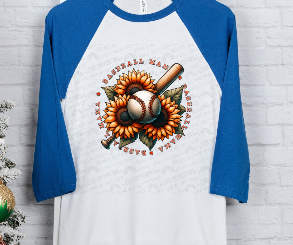 Baseball Mama Flower Tee