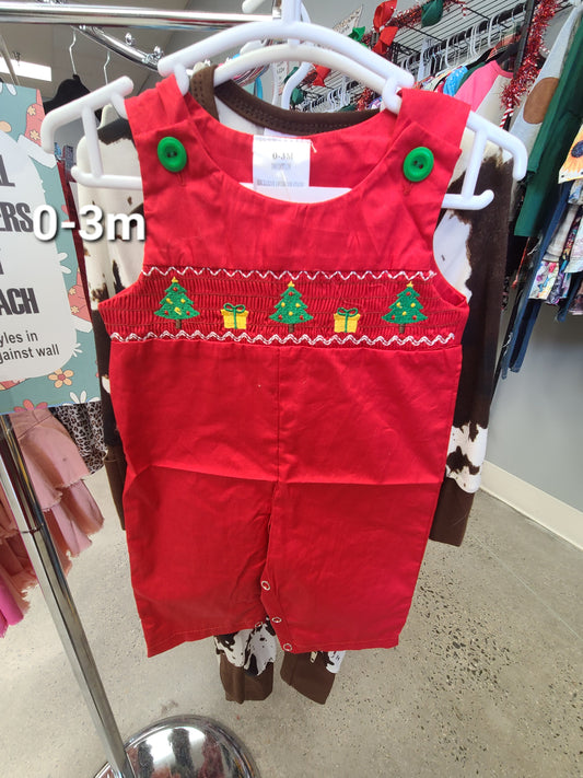 Christmas smocked romper