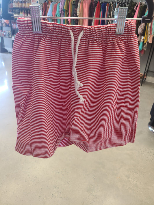 Red striped shorts