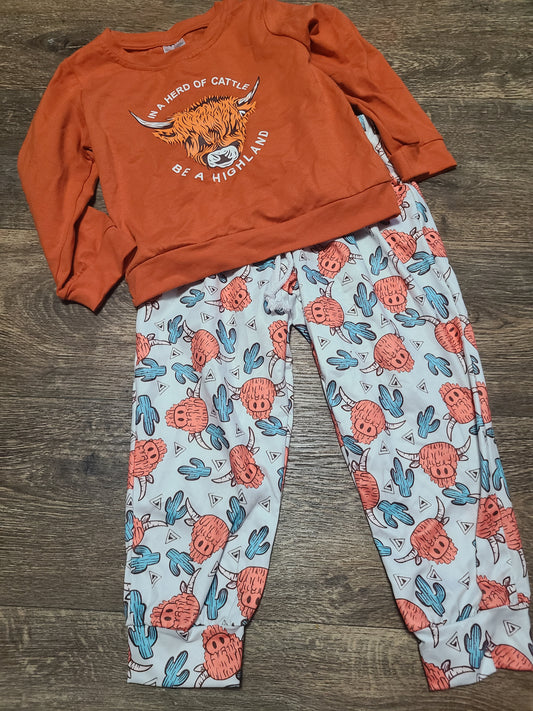 Highland cow pants set