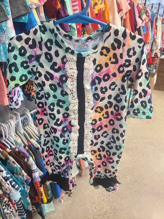 Colorful leopard romper