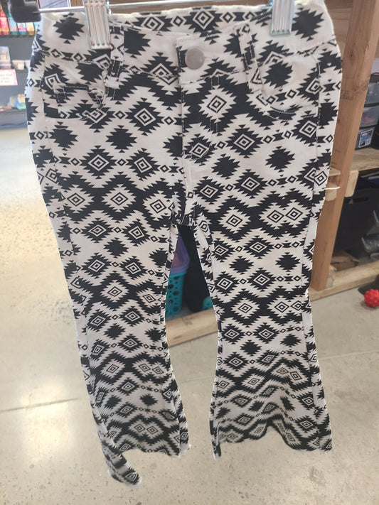 B/w aztec bell bottoms