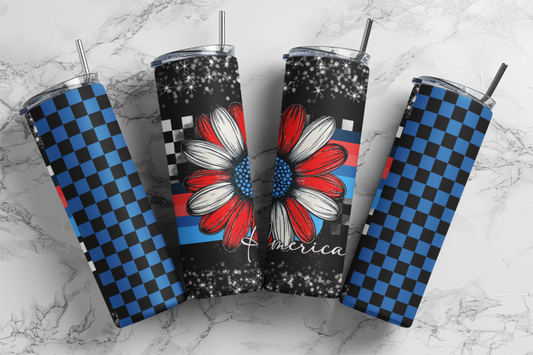 Patriotic Sunflower Tumblers