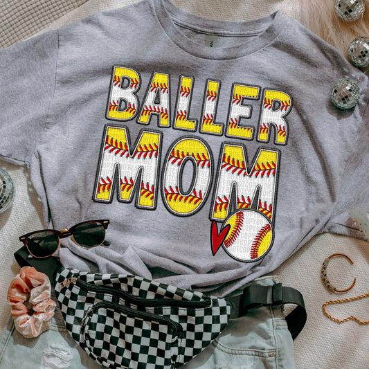 Baller Mom or Mama T-shirt