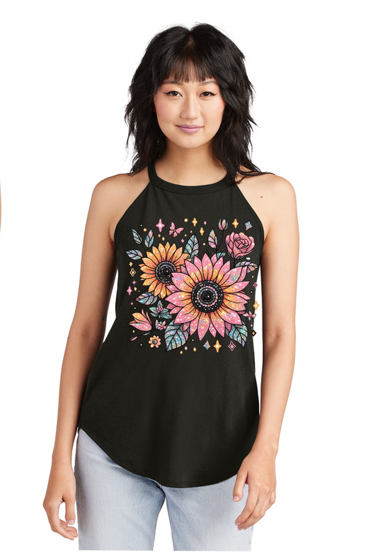 Glitter Sunflower Tee or Tank-DTF