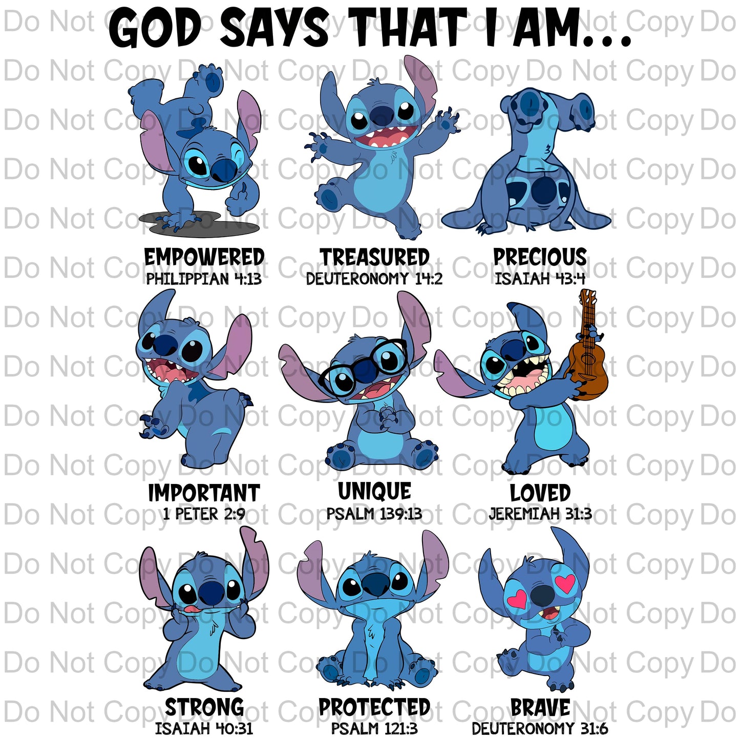 God Says Blue Alien Sublimation Transfer