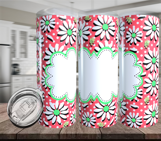 Daisy Dots or Stripes Monogram Tumbler
