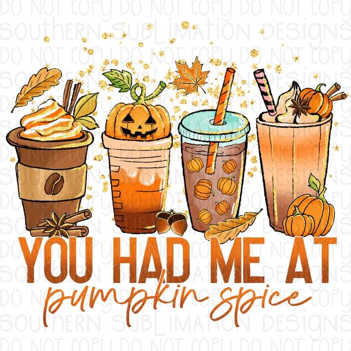 Pumpkin Spice Sublimation Transfers