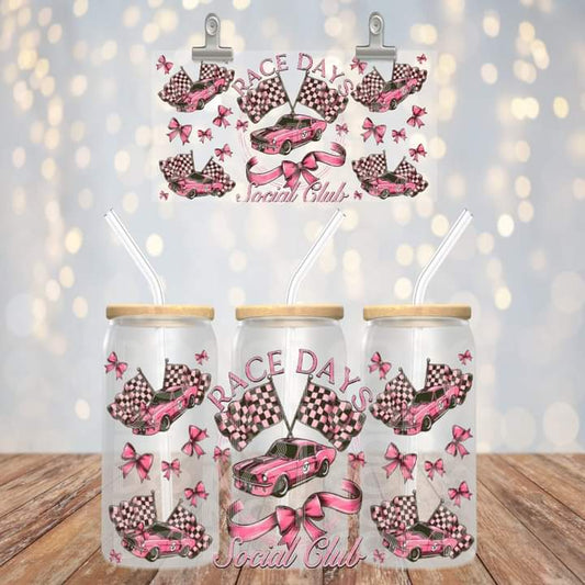 Race Day Social Club Glass Tumbler