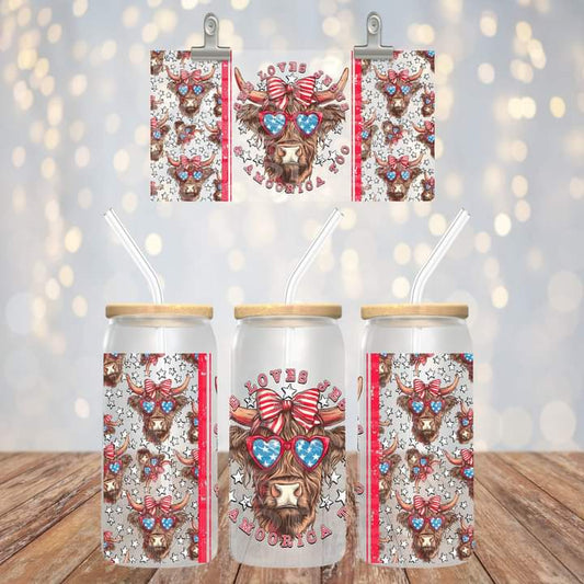 She Loves Jesus and Amoorica Too Glass Tumbler
