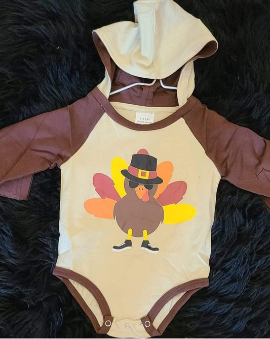 Turkey Hooded romper