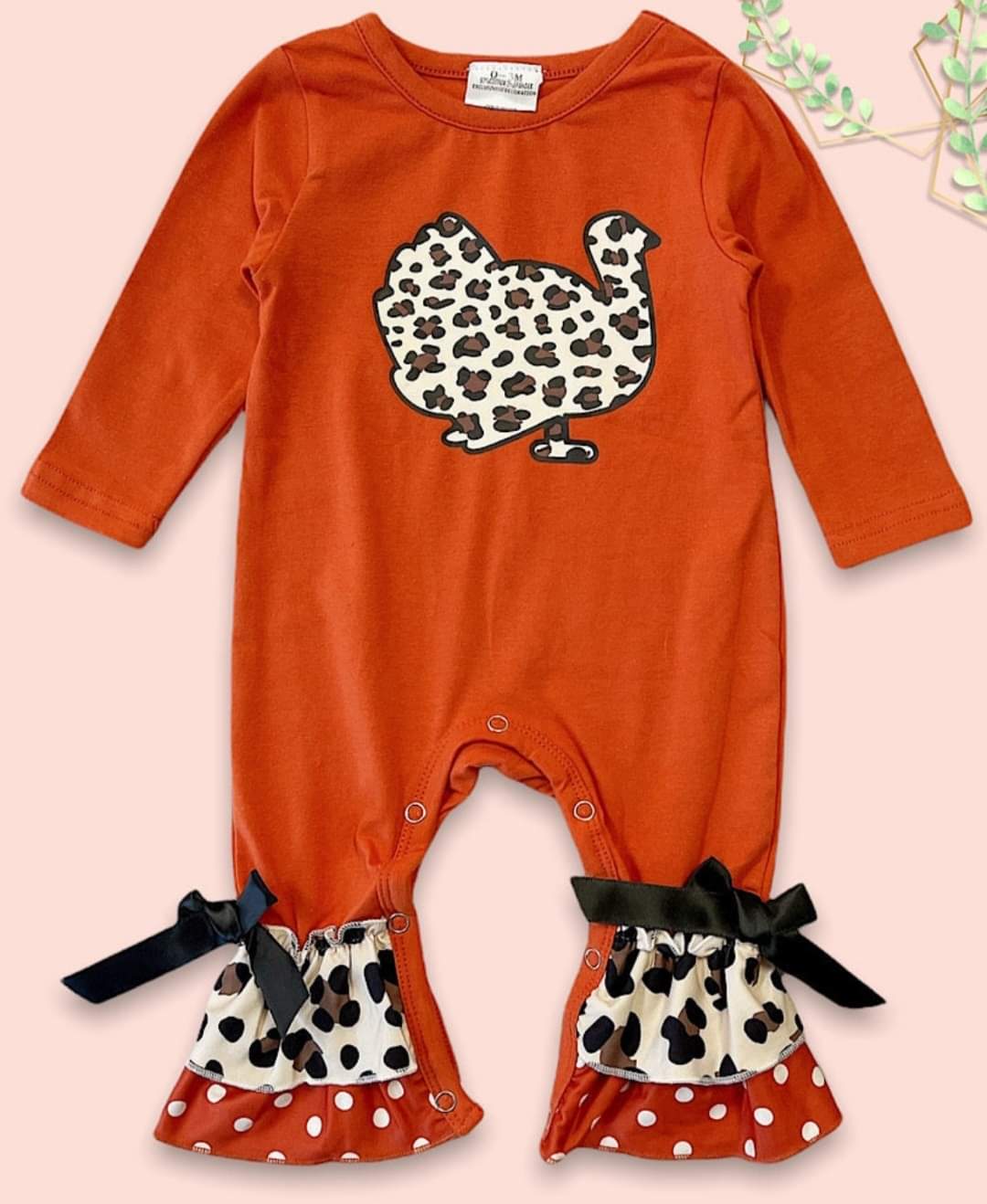 Leopard turkey romper