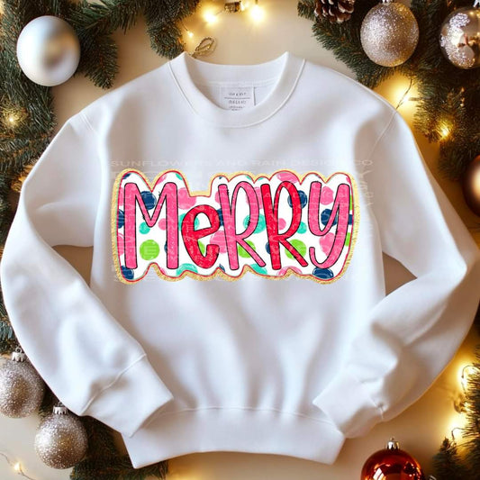 Merry with Dots T-shirt or Crew Sweatshirt