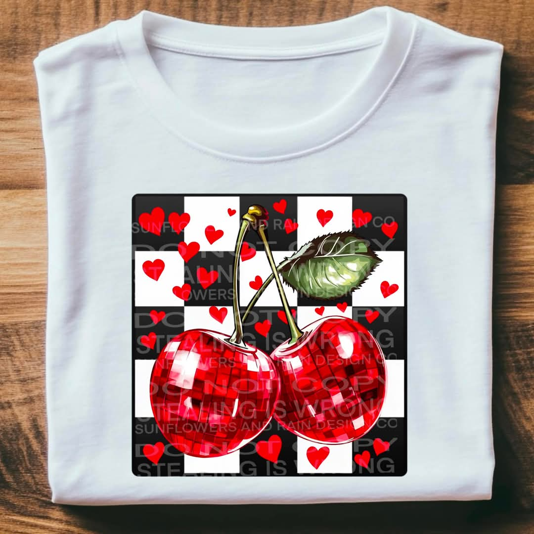 Disco Cherries Tee or Crew