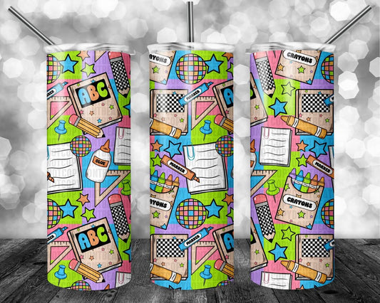Teacher School Collage Tumbler