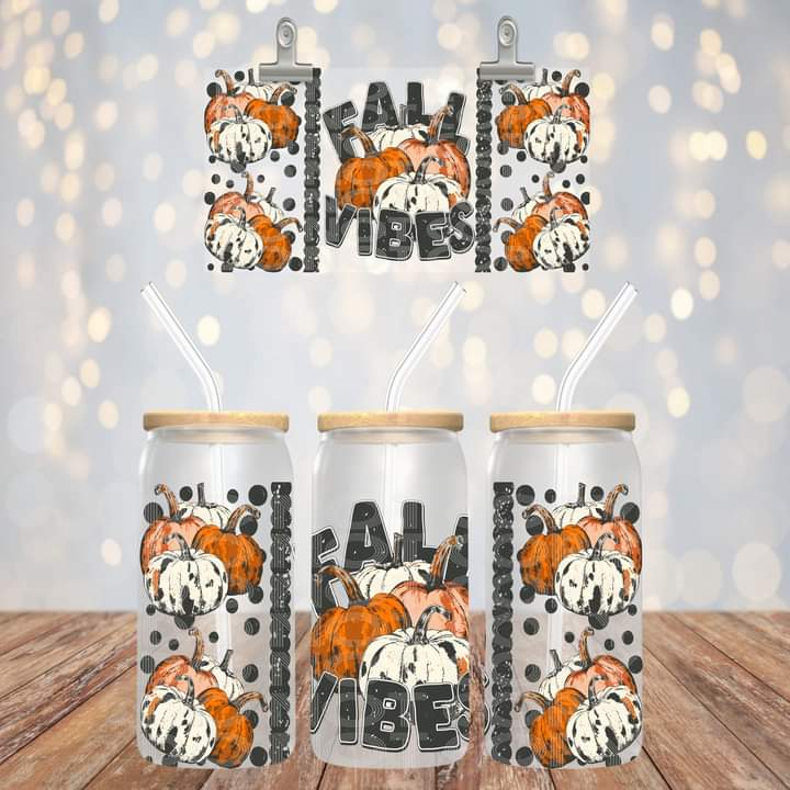 Fall Vibes Glass Tumbler