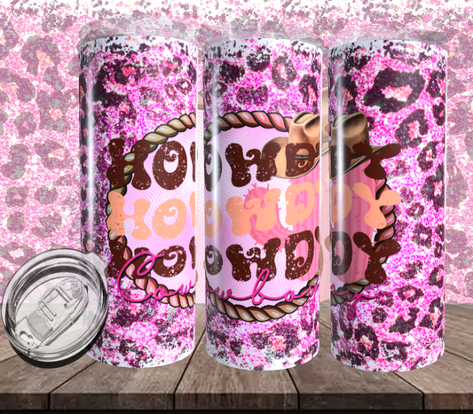 Howdy Cowboy Leopard Tumbler