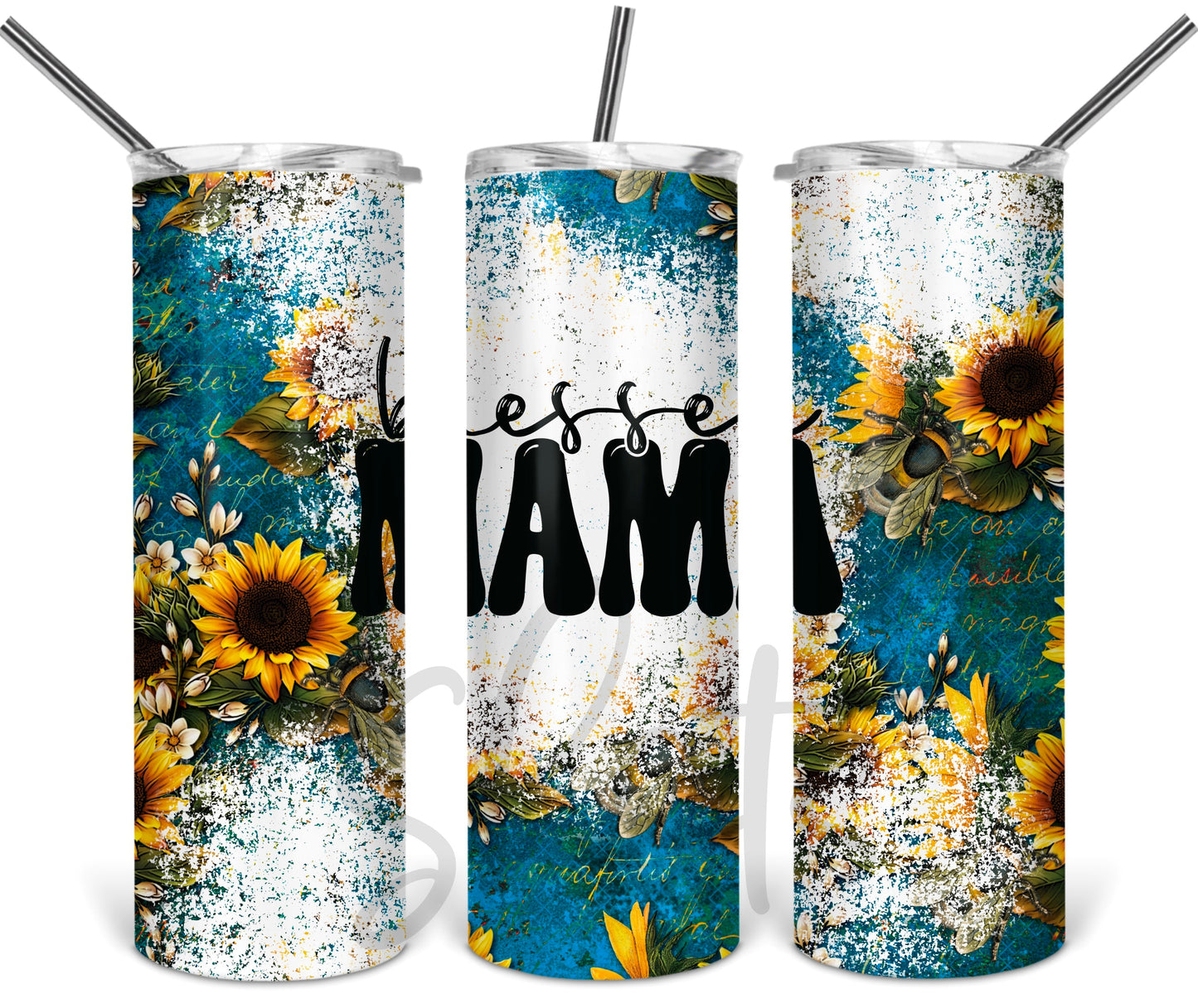 Blessed Mama Sunflower Tumbler