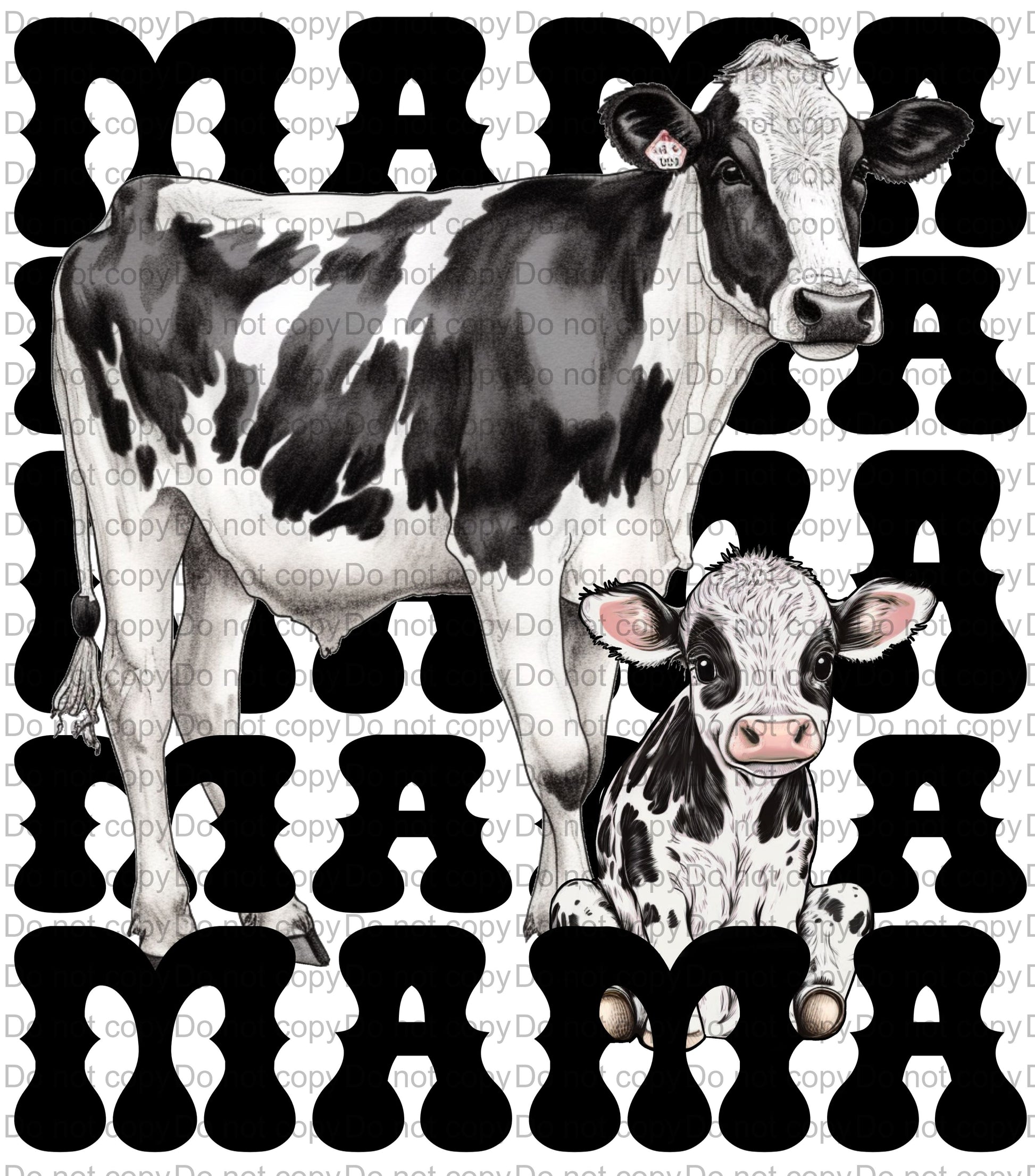 Mama & Baby Cow Sublimation Transfer