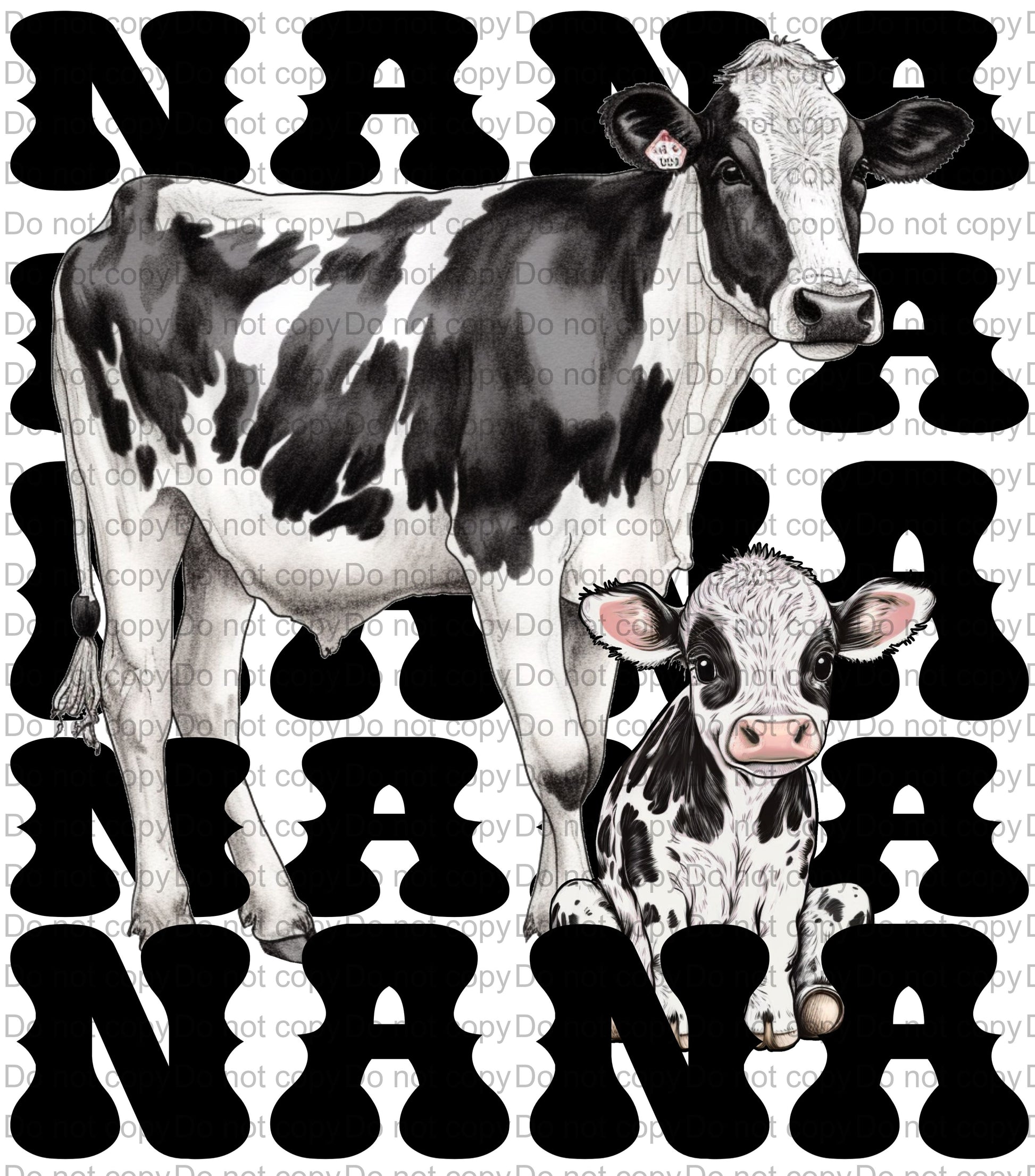 Nana Cow Sublimation Transfer