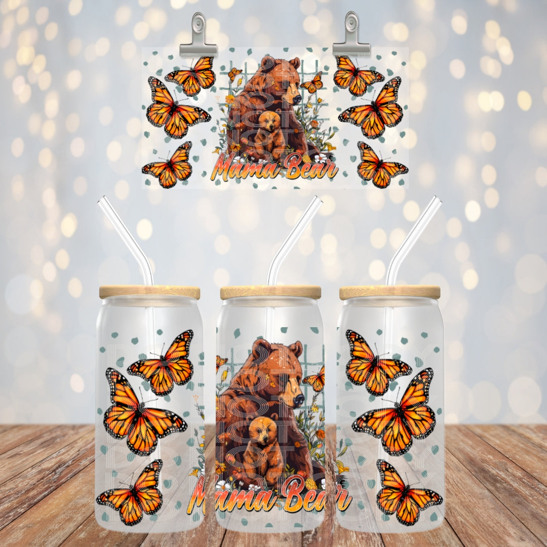 Mama Bear Glass Tumbler