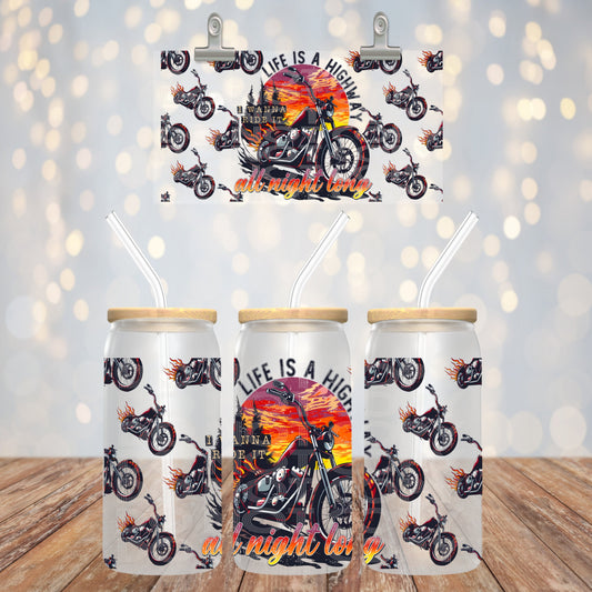 Life is a Highway Glass Tumbler