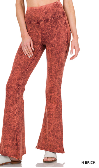 N Brick Mineral Wash Flare Pants