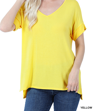 Rolled Sleeve Hi-Low Hem Tunics