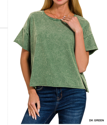 Mineral Wash Tunic-Cropped