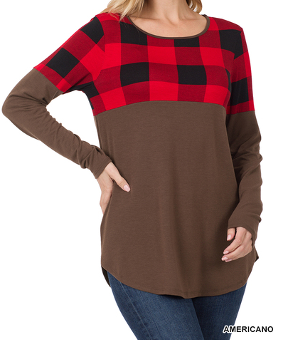 Plaid Color Block Tunic